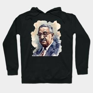 Thurgood Marshall Watercolor Portrait for Black History Month Hoodie